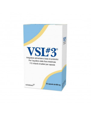 VSL3 integratore 20 capsule Integratore alimentare a base di probiotici per l'equilibrio della flora intestinale