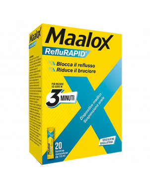 Maalox reflurapid 20 bustine Blocca il reflusso gastrico, riduce il bruciore