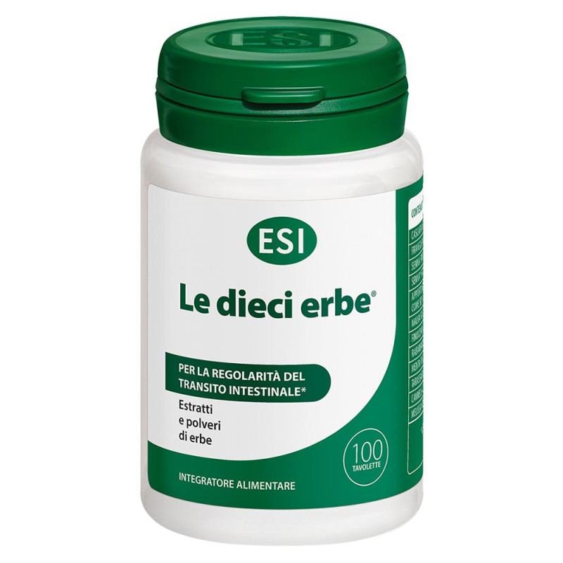 ESI le dieci erbe 100 tavolette Integratore alimentare per favorire il transito intestinale