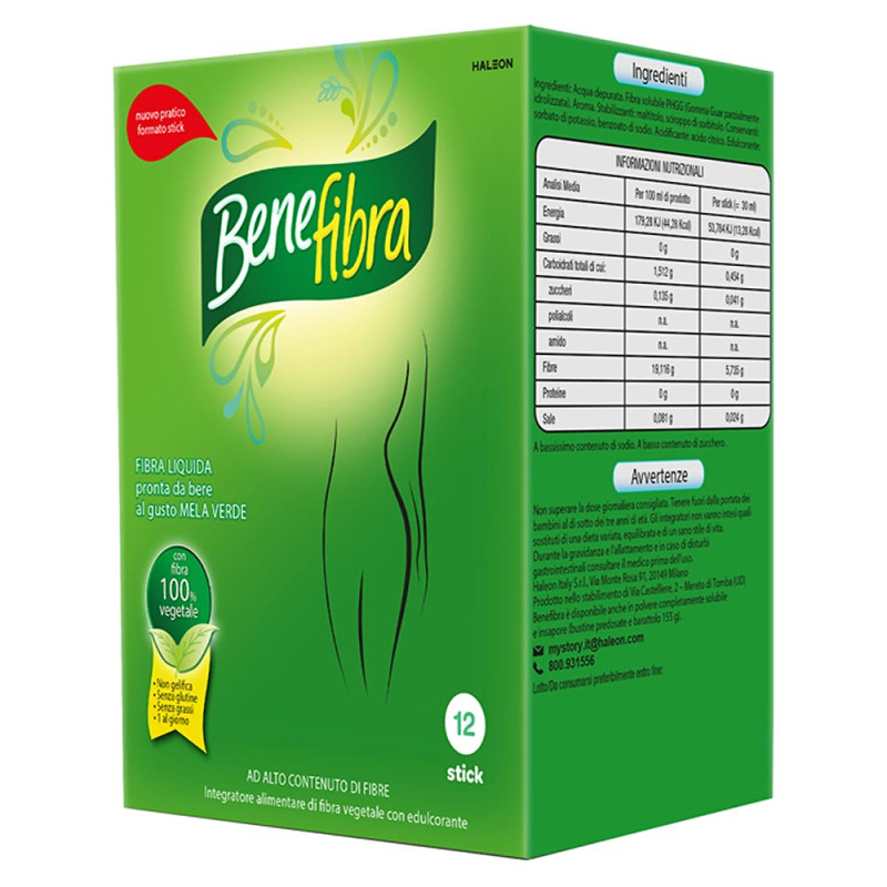 Benefibra liquida 12 stick 30 ml Favorisce l'equilibrio della flora intestinale
