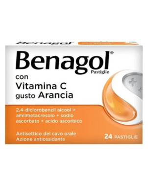 Benagol vitamina C pastiglie arancia Antisettico del cavo orofaringeo al gusto di arancia