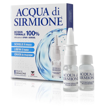 Acqua termale sulfurea al 100%, scioglie il muco, libera il naso, idrata le mucose.