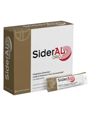 SiderAL ORO 20 bustine integratore alimentare a base di Ferro Sucrosomiale, Vitamina C e Vitamina B.