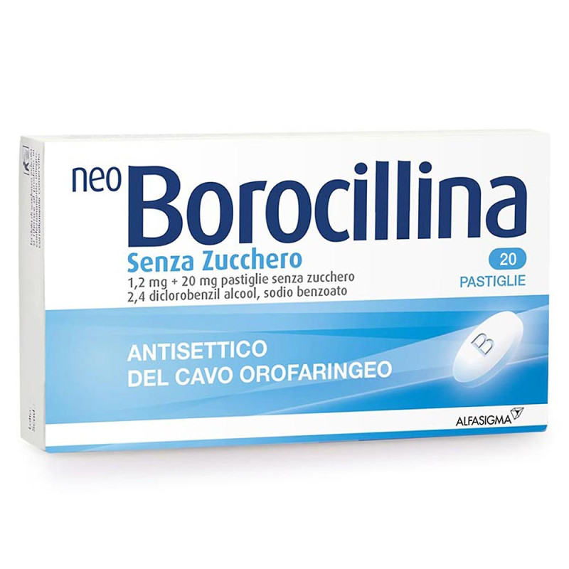 Neoborocillina 20 pastiglie senza zucchero Antisettico del cavo orofaringeo