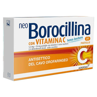 Neoborocillina con Vitamina C senza zucchero Antisettico del cavo orofaringeo