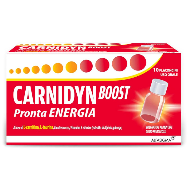 Carnidyn Boost pronta energia flaconcini Integratore alimentare fornisce la giusta quantità di energia in tempi rapidi