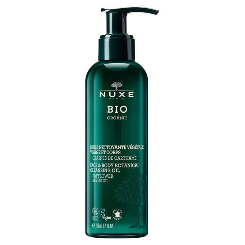 Nuxe Bio Olio struccante e olio doccia certificato bio, ideale per detergere viso e corpo