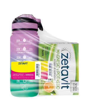 Zetavit magnesio e potassio senza zucchero 24 bustine + Borraccia