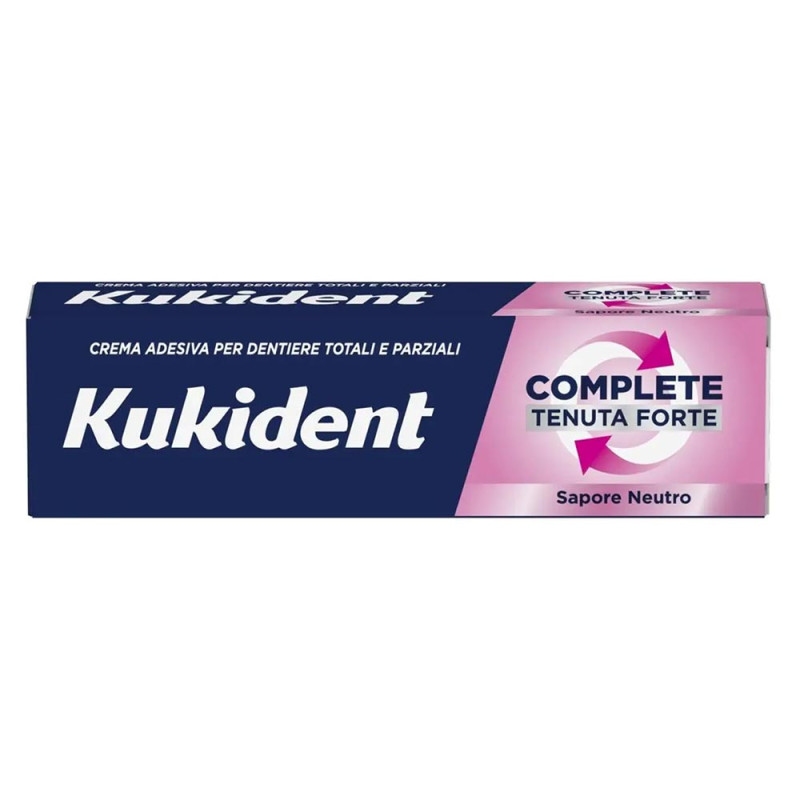 Kukident Complete Tenuta Forte 47 g sapore neutro Crema Adesiva Per dentiere totali o Parziali