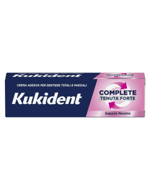 Kukident Complete Tenuta Forte 47 g sapore neutro Crema Adesiva Per dentiere totali o Parziali