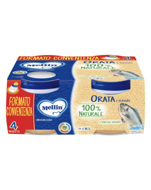 Mellin Omogeneizzato Orata e verdure 6 mesi+ 4X80 g
