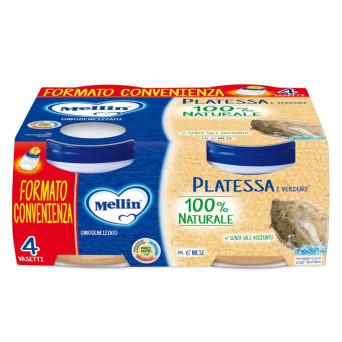 Comida infantil Mellin lenguado y verduras, 6 meses+ 4 x 80 g