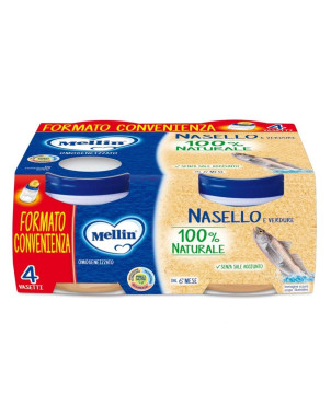 Mellin Homogenisierter Seehecht mit Gemüse, ab 6 Monaten, 4 x 80 g