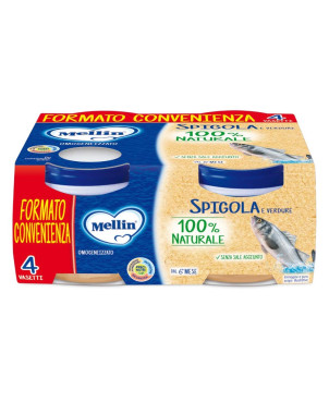 Mellin Sea Bass and Vegetable Homogenized Food 6 Months+ 4X80g