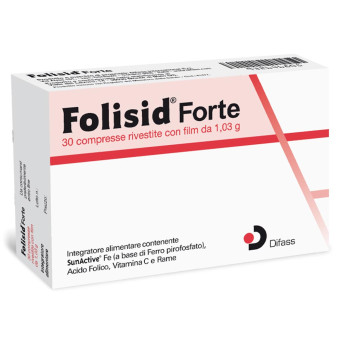 Folisid Forte Integratore alimentare di ferro, vitamina C e acido folico.