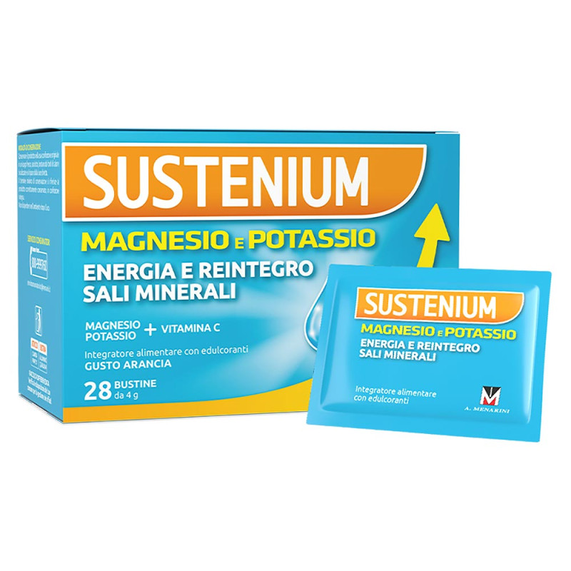 Sustenium Magnesio e Potassio 28 bustine Integratore alimentare di Magnesio e Potassio con vitamina C