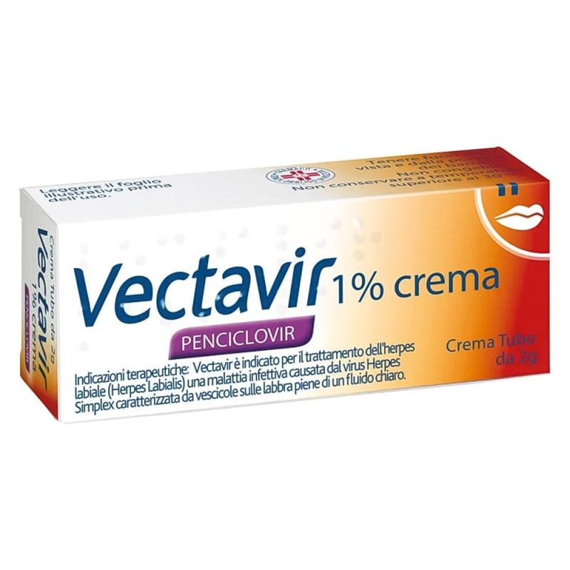 Vectavir 1% crema è indicato per il trattamento dell'herpes labiale
