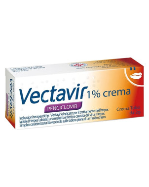 Vectavir 1% crema è indicato per il trattamento dell'herpes labiale